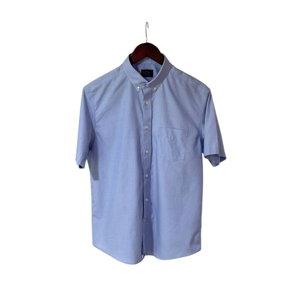 Untuckit Men Shirt Pio Cesare Button Down Short Sleeve Wrinkle Free Blue Size M - Picture 11 of 11